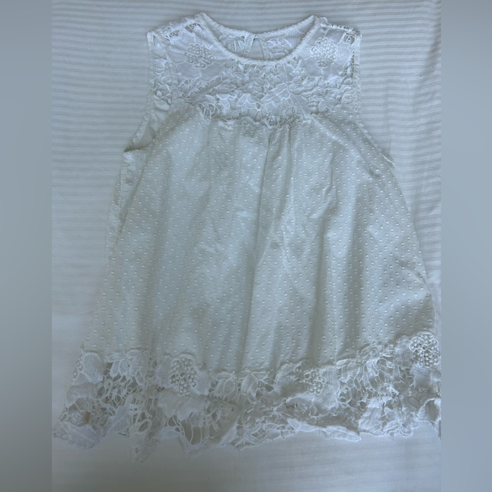 Anthropologie white Lace Detail Top